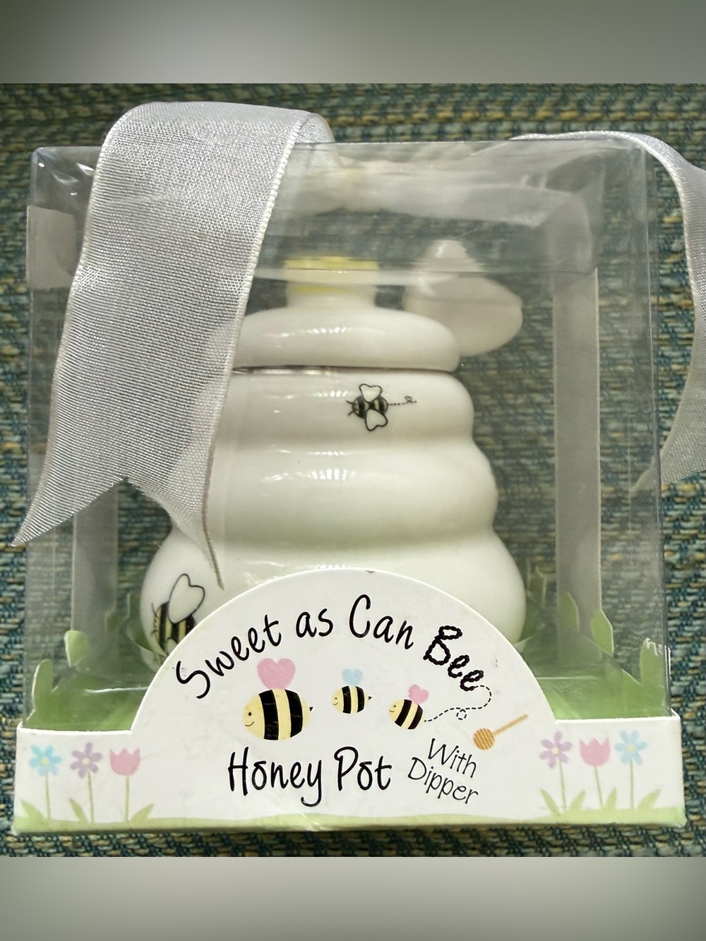 Kate Aspen Cream Bee Honey Pot with Dipper